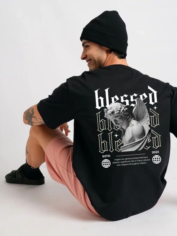 BLESSED Men Black Oversized T-Shirt