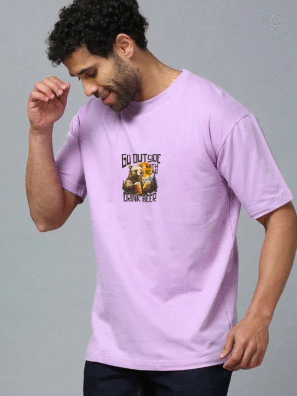 BEER Men Lavender Oversized T-shirt
