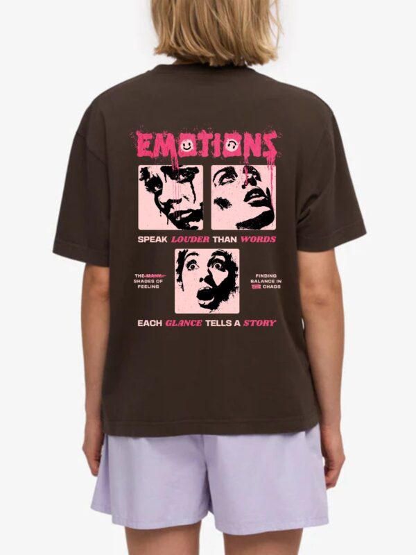 EMOTIONS Women Brown Oversized T-shirt