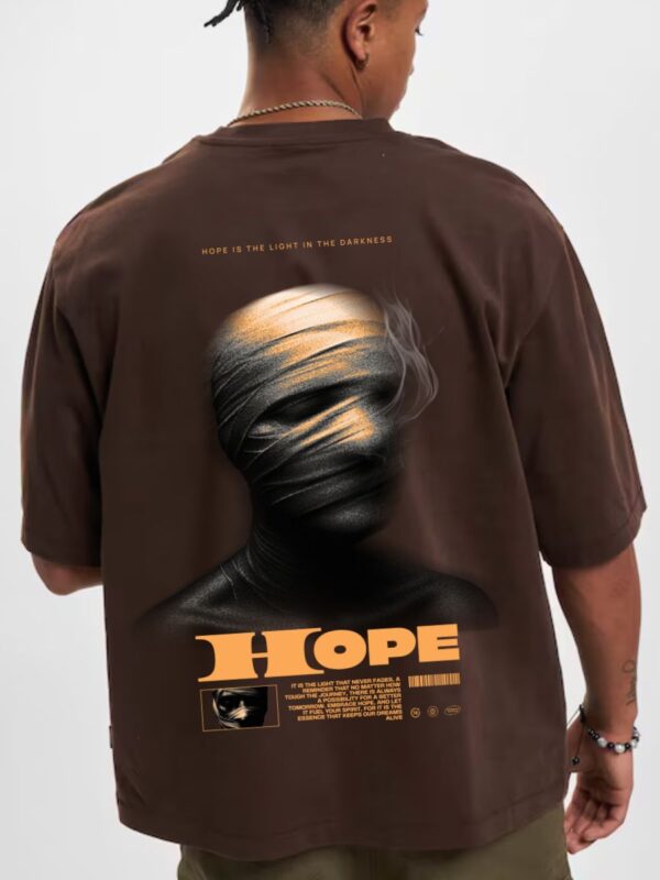 HOPE Men Brown Oversized T-Shirt