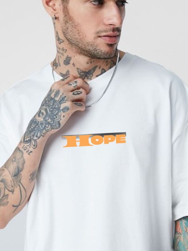 HOPE Men White Oversized T-Shirt