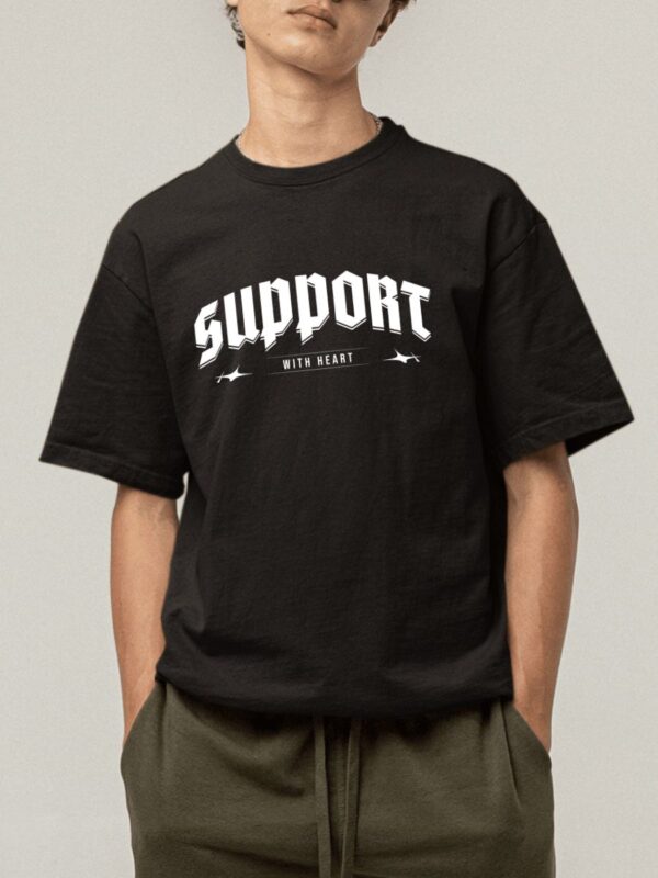 SUPPORT Men Black Oversized T-shirt