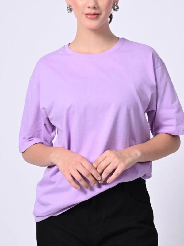 Lavender Solid Women Premium Oversized