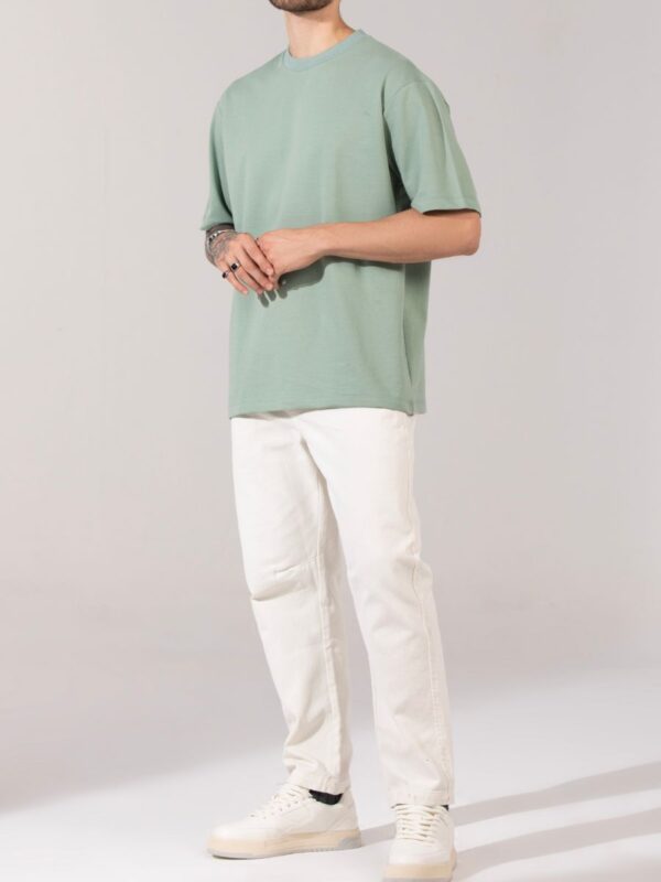 SAGE GREEN Solid Men Premium Oversized