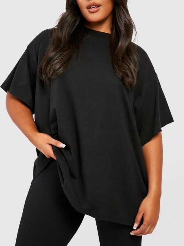 BLACK Solid Women Premium Oversized