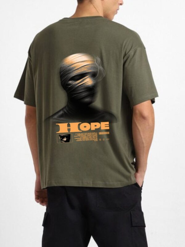 HOPE Men Army Green Oversized T-Shirt