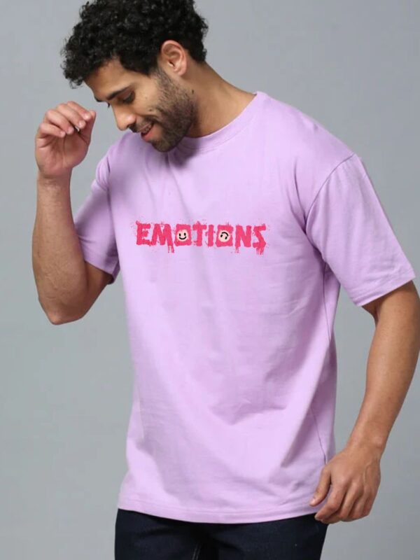 EMOTIONS Men Lavender Oversized T-shirt