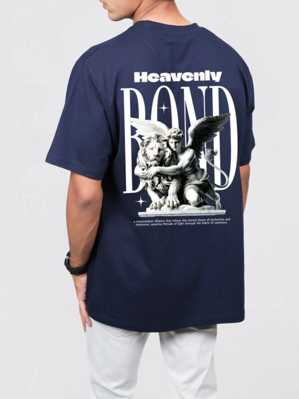 BOND Men Navy Blue Oversized T-shirt