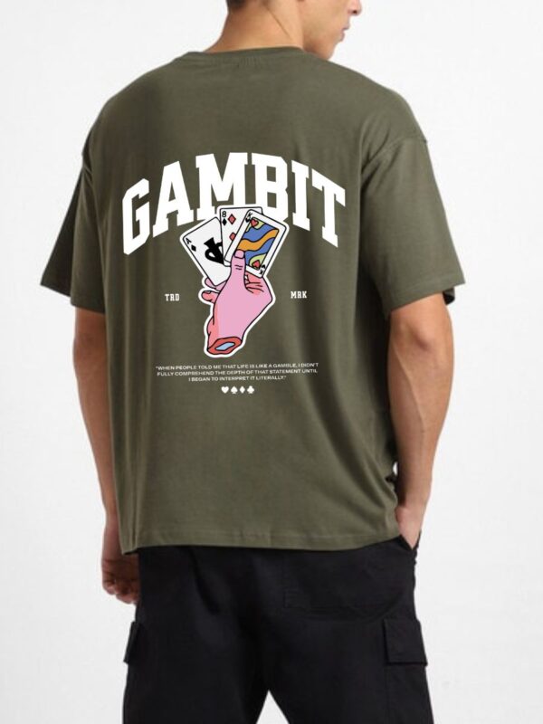 GAMBIT Men Army Green Oversized T-shirt