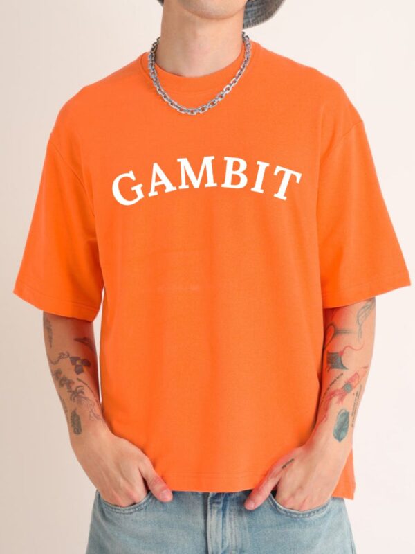 GAMBIT Men Orange Oversized T-shirt