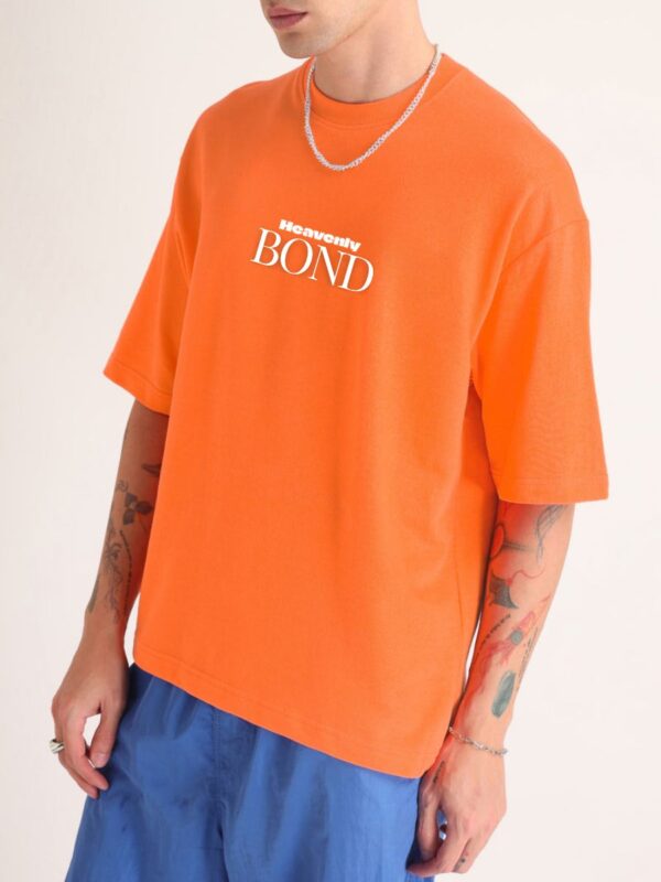 BOND Men Orange Oversized T-shirt