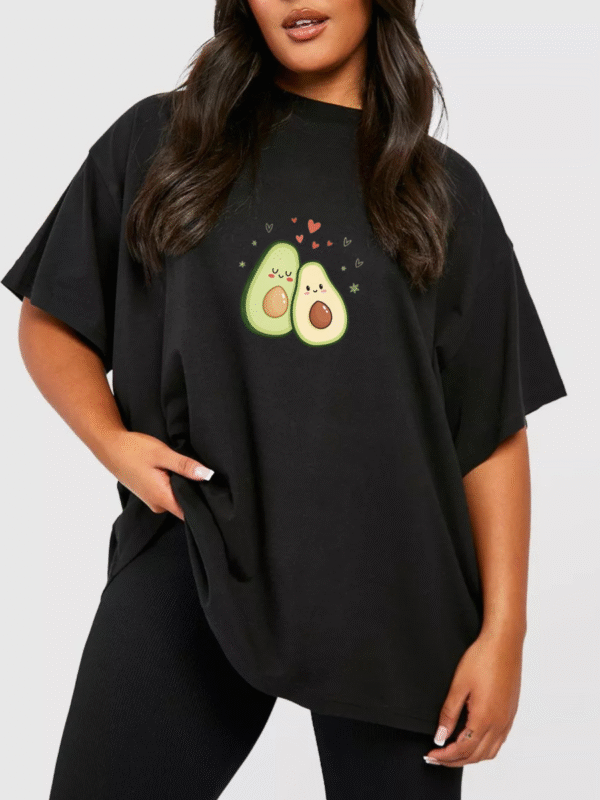 Black "Avomie" oversized tee